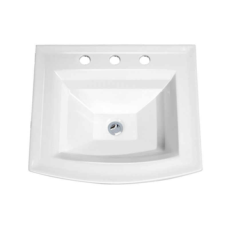 Ceramic Sink Only White Bathroom Sink Ceramic Porcelain Vanity Top 3 Hole With Overflow U Eway 24 Rectangle Drop In Vessel Sink Vanity Sink Tops Kitchen Bath Fixtures Femsa Com