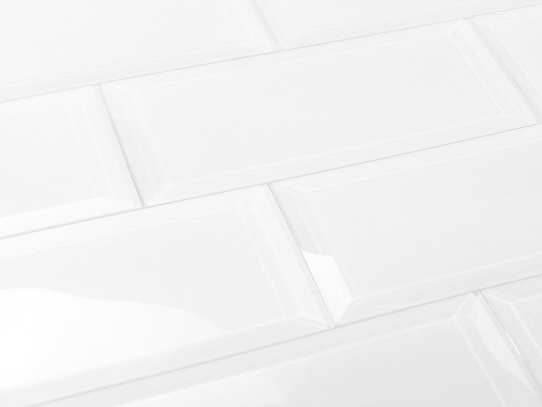 Abolos Frosted Elegance 3" x 12" Glass Subway Tiles in Glossy White