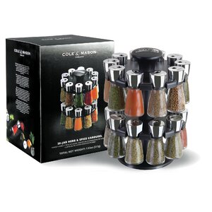20 Glass Jar Spice Jar & Rack Set