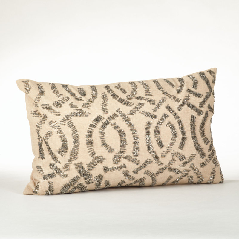 Saro Beaded Cotton Throw Pillow & Reviews Wayfair
