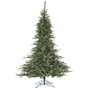 Cluster Pine 7.5' Green Artificial Christmas Tree with 700 Smart String Lights and Stand