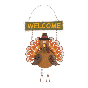 Solid Wood Turkey Welcome Wall Decor