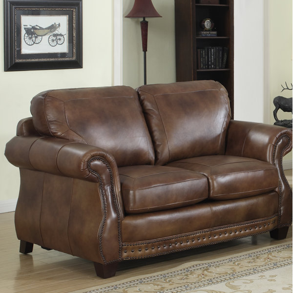 Beglin Cognac Leather Loveseat By Darby Home Co Cool