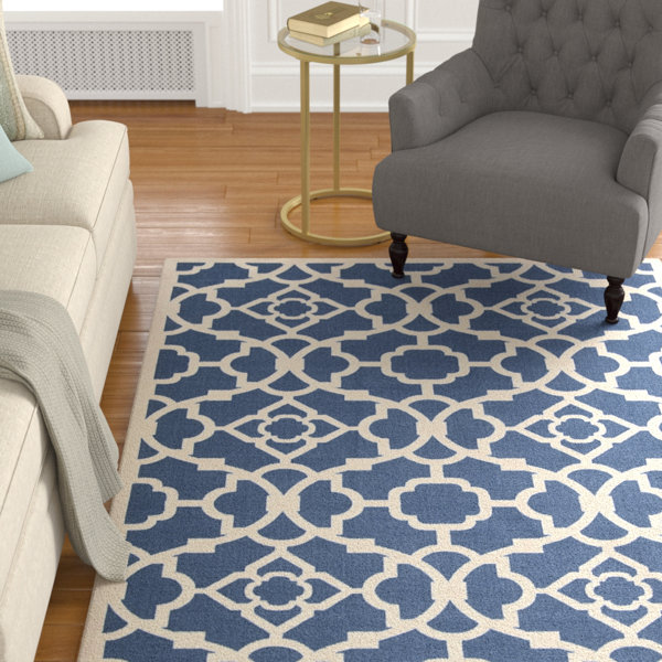 Kenton Lapis/White Indoor/Outdoor Area Rug by Alcott Hill