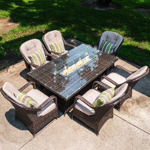 small patio set with fire pit