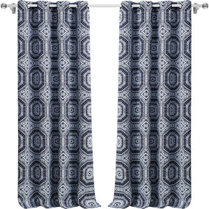 Kishmore Geometric Blackout Grommet Curtain Panels (Set of 2)