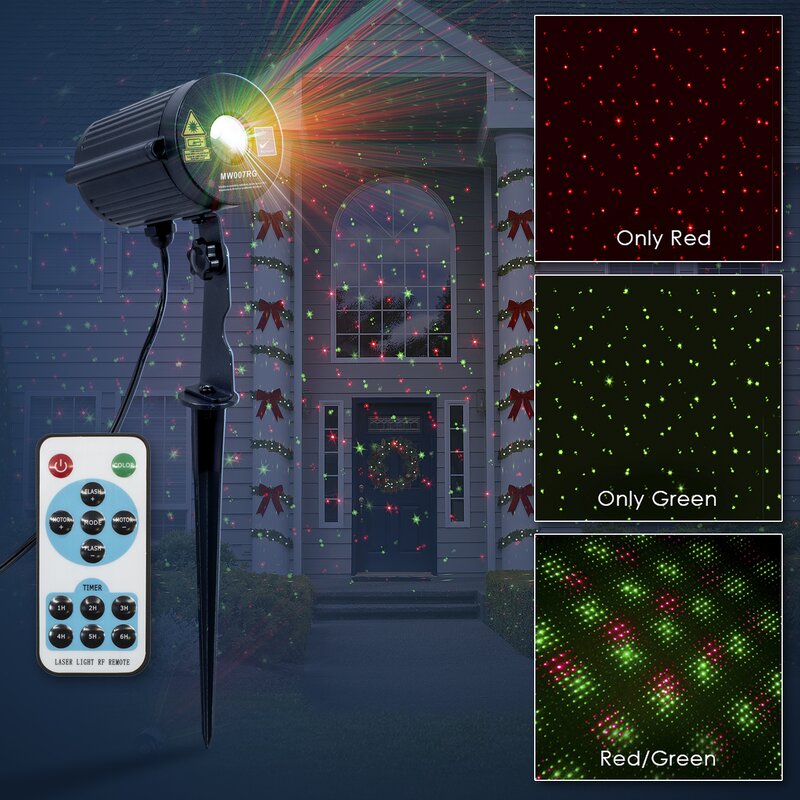 LED Concepts Firefly Laser Projection Light with Automatic Timer Remote ...