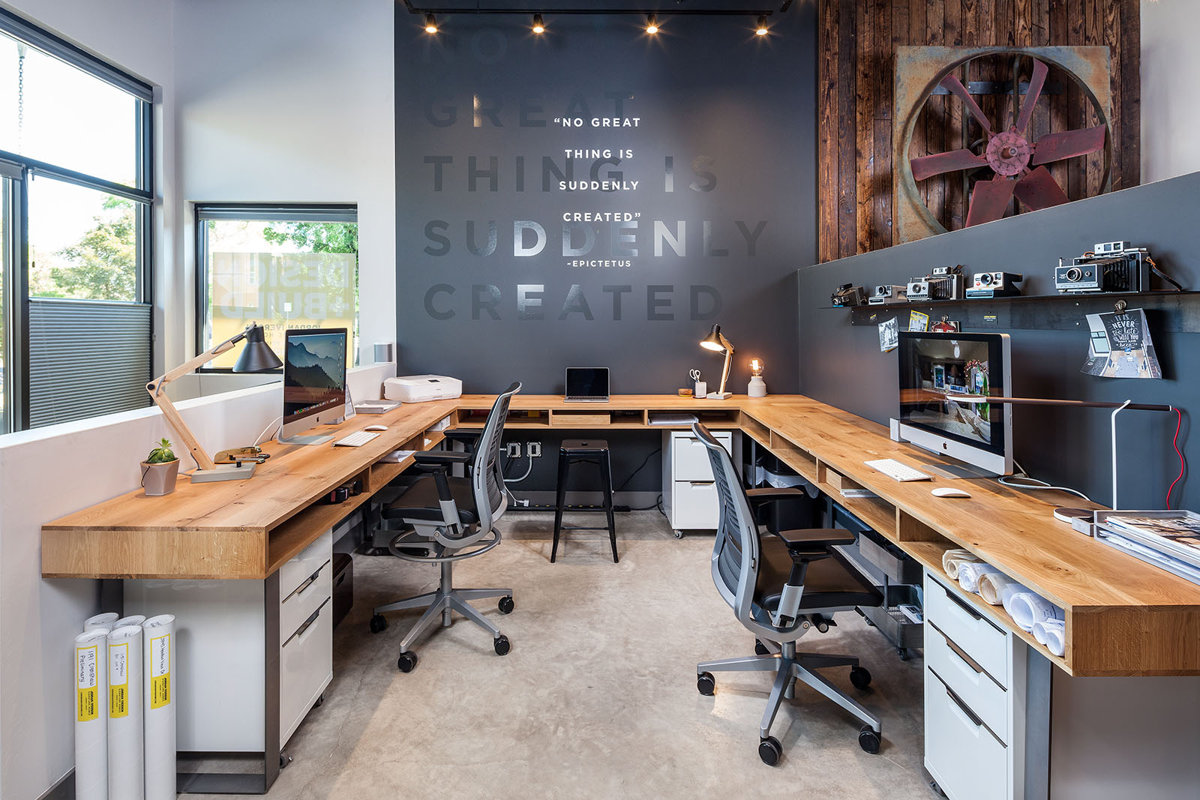 Modern Rustic Office Design Photo by Jordan Iverson Signature Homes