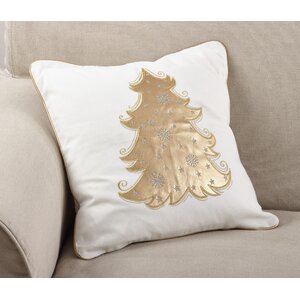 Picea Metallic Christmas Tree Holiday Throw Pillow
