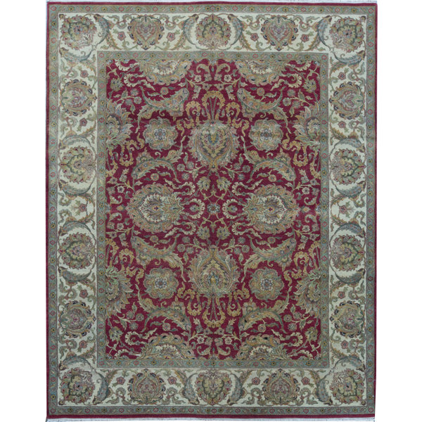 Oriental Hand-Knotted 8' x 10' Wool Red/Gold Area Rug