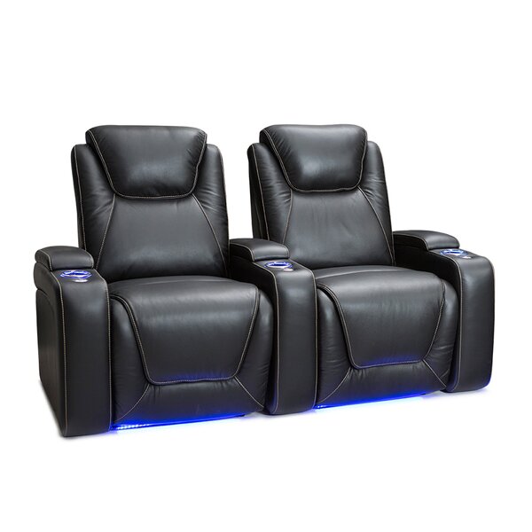 Leather Home Theater Row Seating (Row Of 2) By Latitude Run