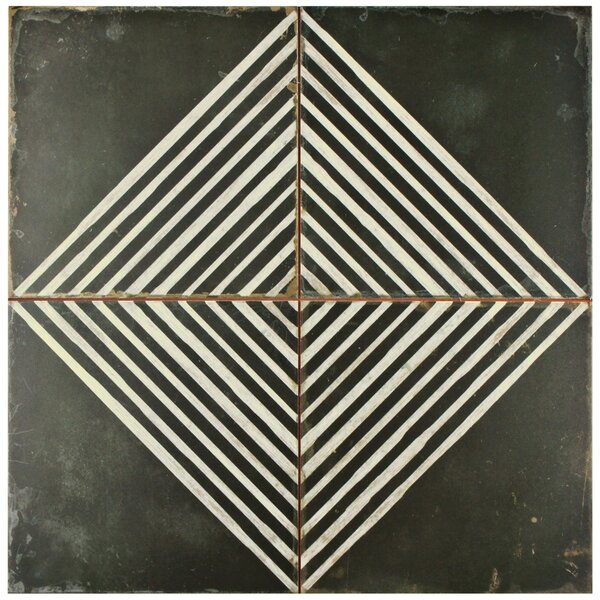 Royalty 17.63 x 17.63 Ceramic Field Tile in Matte Black/White by EliteTile
