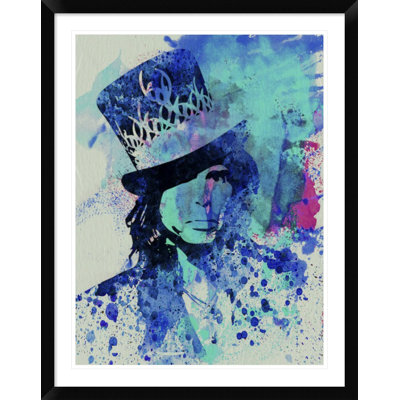 Steven Tyler  Framed Watercolor Painting Print Naxart Size 38 H x 30 W x 15 D