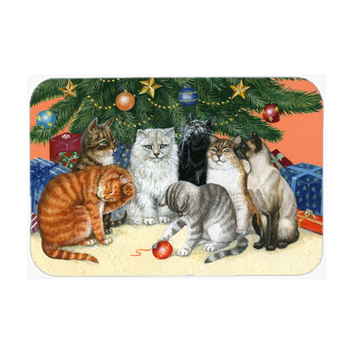 Caroline S Treasures Cats Under The Christmas Tree Glass Cutting