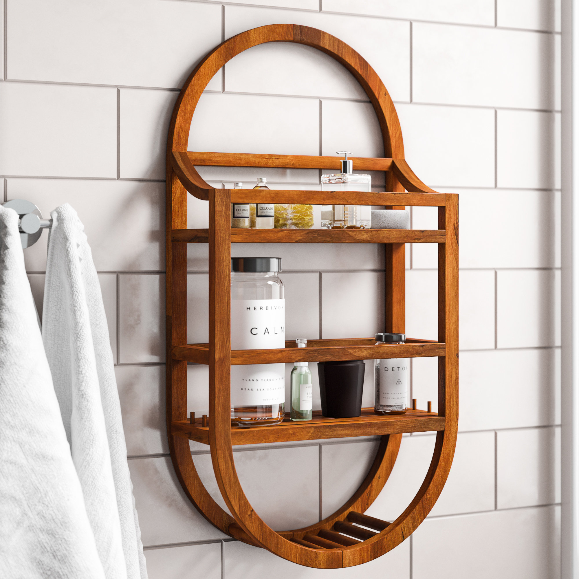 The Twillery Co Eggert Teak Hanging Shower Caddy Reviews Wayfair Eggert Teak Hanging Shower Caddy