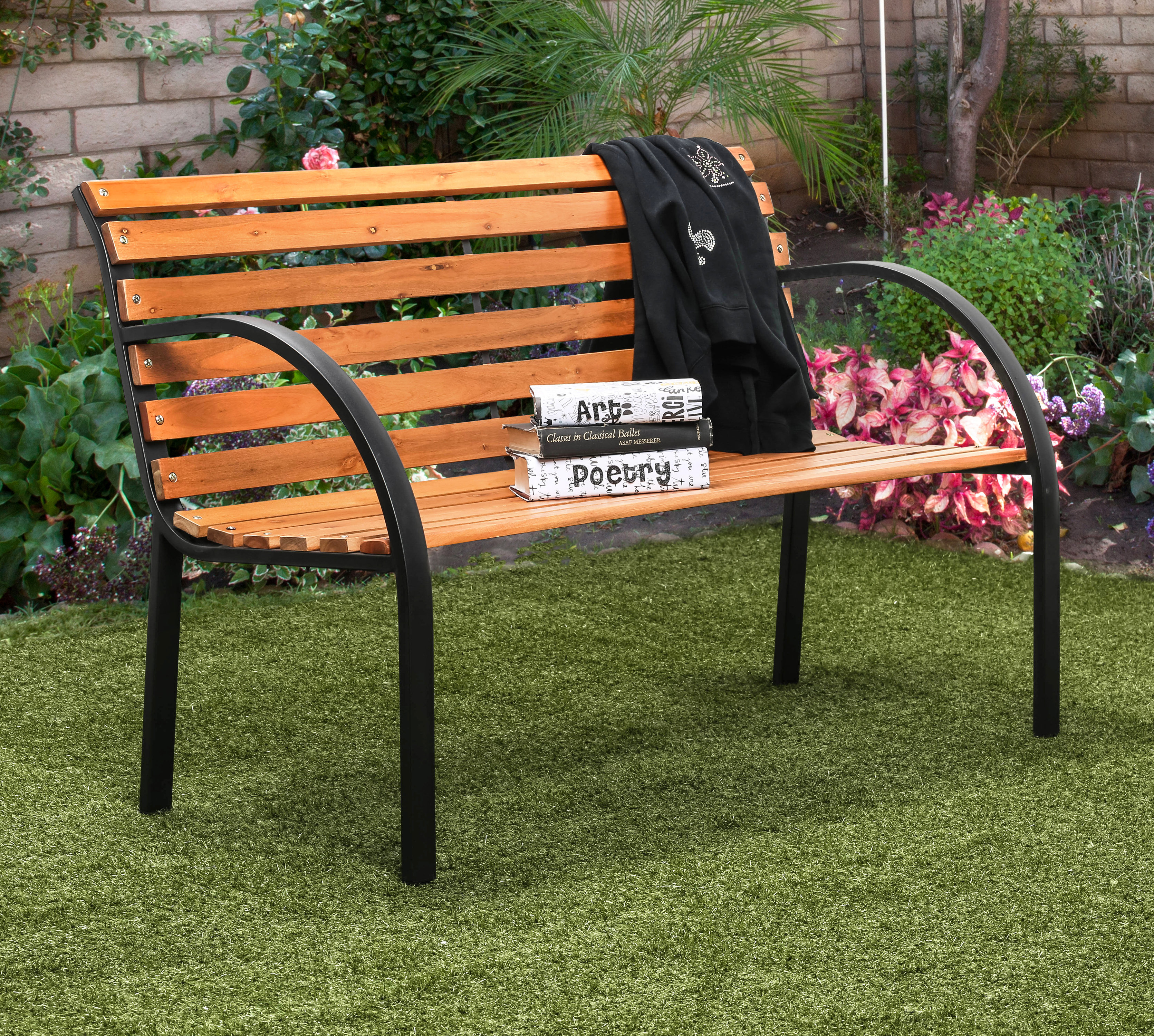 Hokku Designs Refined Simplicity Garden Park Bench Reviews Wayfair