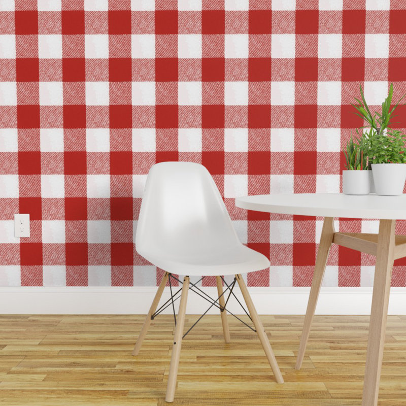 Gracie Oaks Lowrie Plaid Removable Peel And Stick Wallpaper Panel