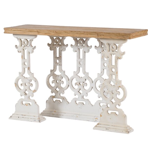 Berthiaume Console Table - Weathered White By Ophelia & Co.