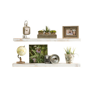 White Wood Wall Display Shelves You Ll Love Wayfair Quickview