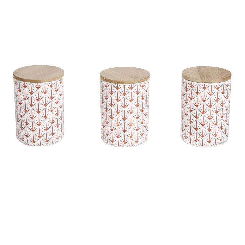 Mind Reader 3 Pc Medium Ceramic Canister Set With Lids Round