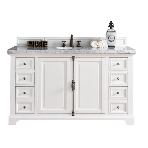 Ogallala 60 Single Cottage White Wood Base Bathroom Vanity Set by Greyleigh