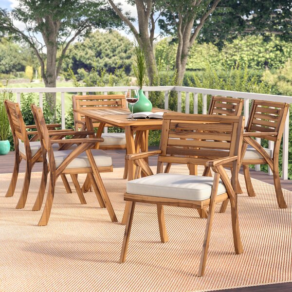Coyne 7 Piece Dining Set with Cushions by Beachcrest Home
