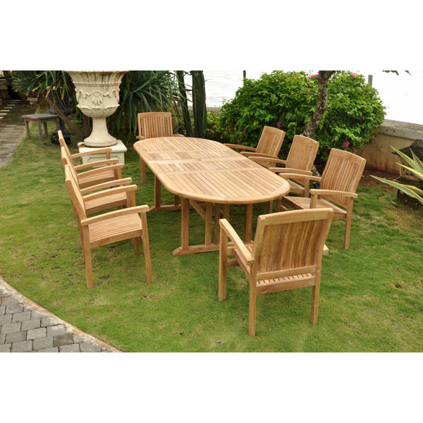 Sahara 9 Piece Teak Dining Set by Anderson Teak