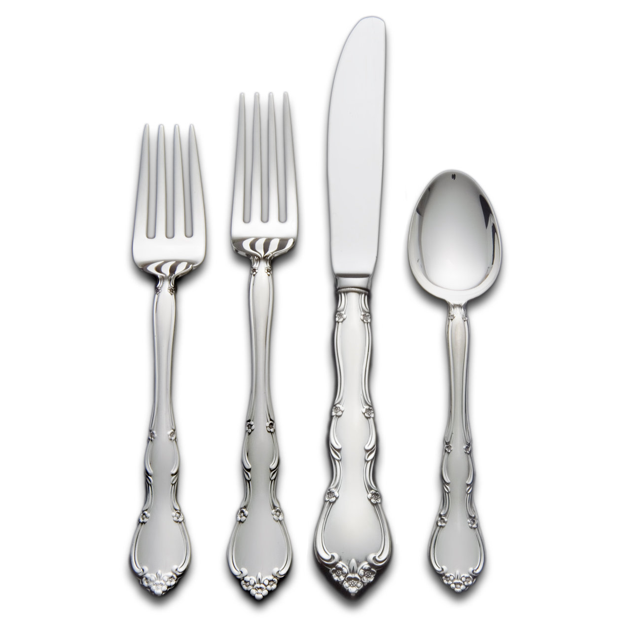 Place Size No Mono Gorham Strasbourg Sterling Silver 4 Piece Place Setting