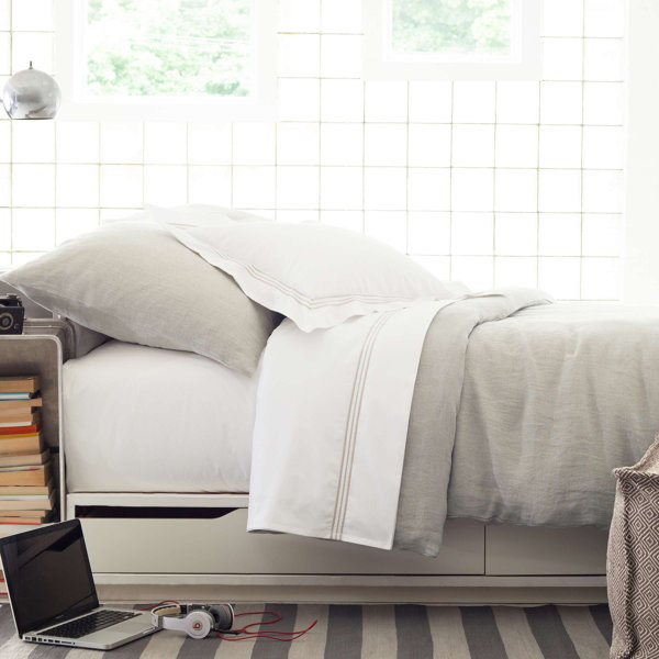 Stone Washed Pearl Single Duvet Cover