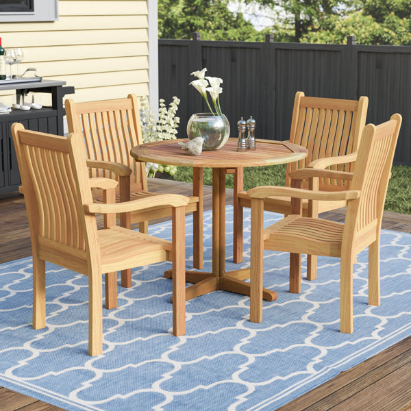Rossford 5 Piece Teak Dining Set by Red Barrel Studio