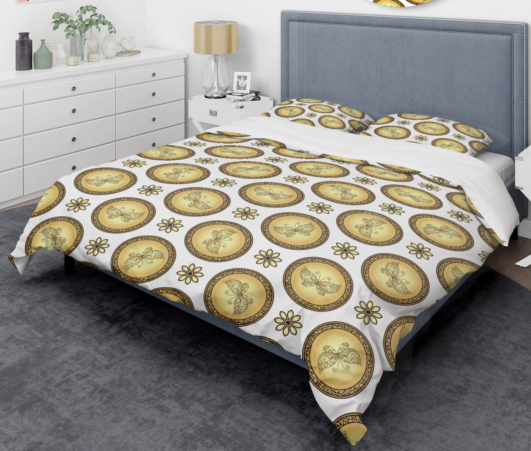 East Urban Home Vintage Circles Mid Century Duvet Cover Set Wayfair