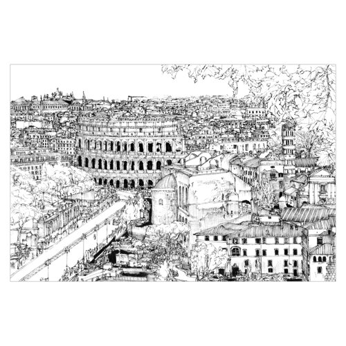 City Study - Rome 2.9m x 4.32m Textured Matte Peel & Stick Wall Mural East Urban Home
