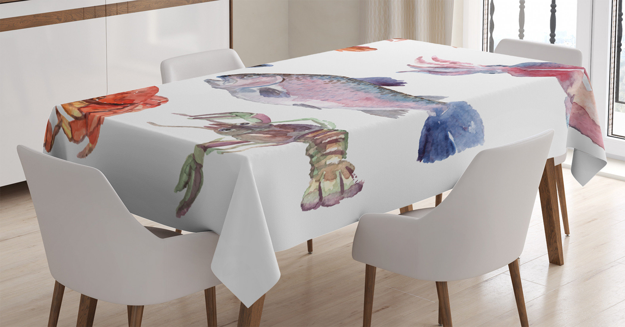 East Urban Home Ambesonne Sea Animals Tablecloth Sea Food