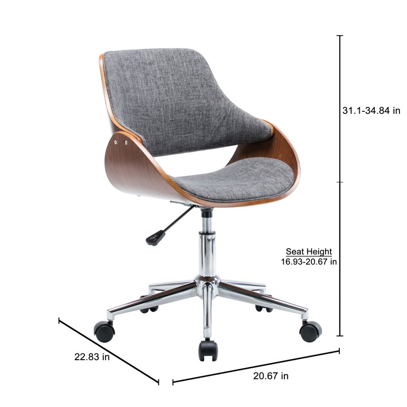 George Oliver Dimatteo Adjule Height Office Chair With Caster Dimatteo Adjule Height Office Chair With Caster Wheels