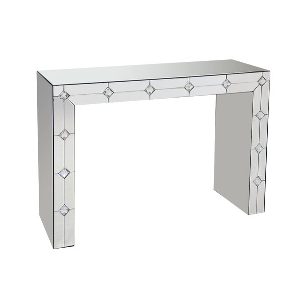 Donatella Front Mirrored Rectangular Sled Console Table By House Of Hampton