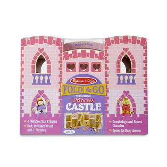 melissa & doug deluxe folding medieval wooden castle