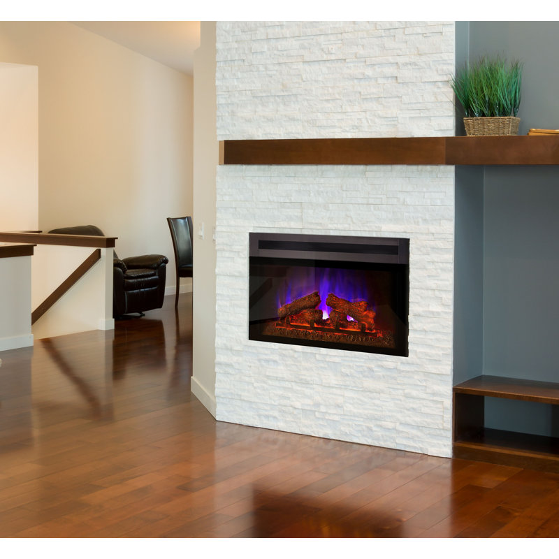 Orren Ellis Kingsley Custom Designer Recessed Electric Fireplace