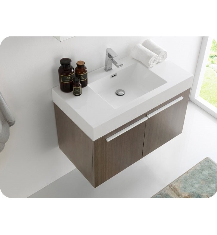 56 Largo White Modern Bathroom Vanity W Wavy Double Sinks