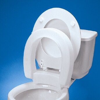 Elongated Hinged Raised Toilet Seat by Maddak