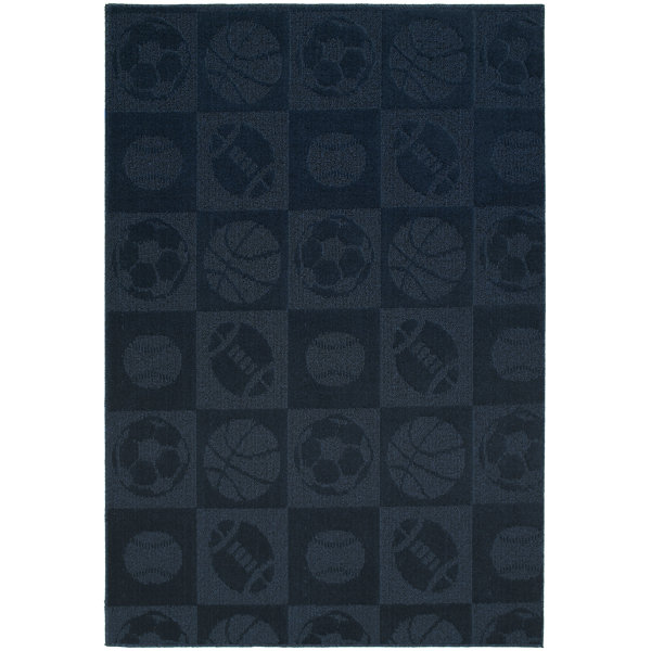 Sports Balls Navy Area Rug by Garland Rug