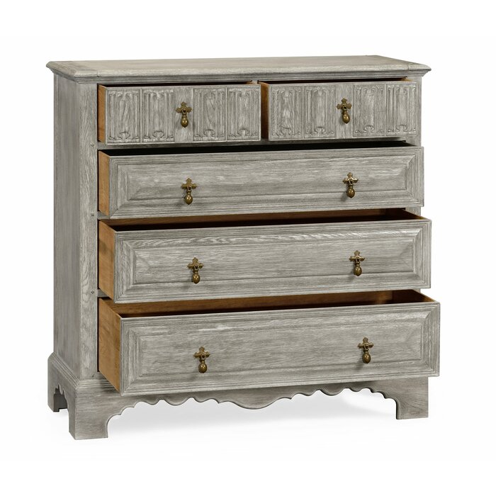 Jonathan Charles Fine Furniture Linenfold 5 Drawer Accent Chest