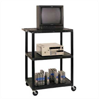High Low Priced Open Shelf Table AV Cart with Electric by Luxor