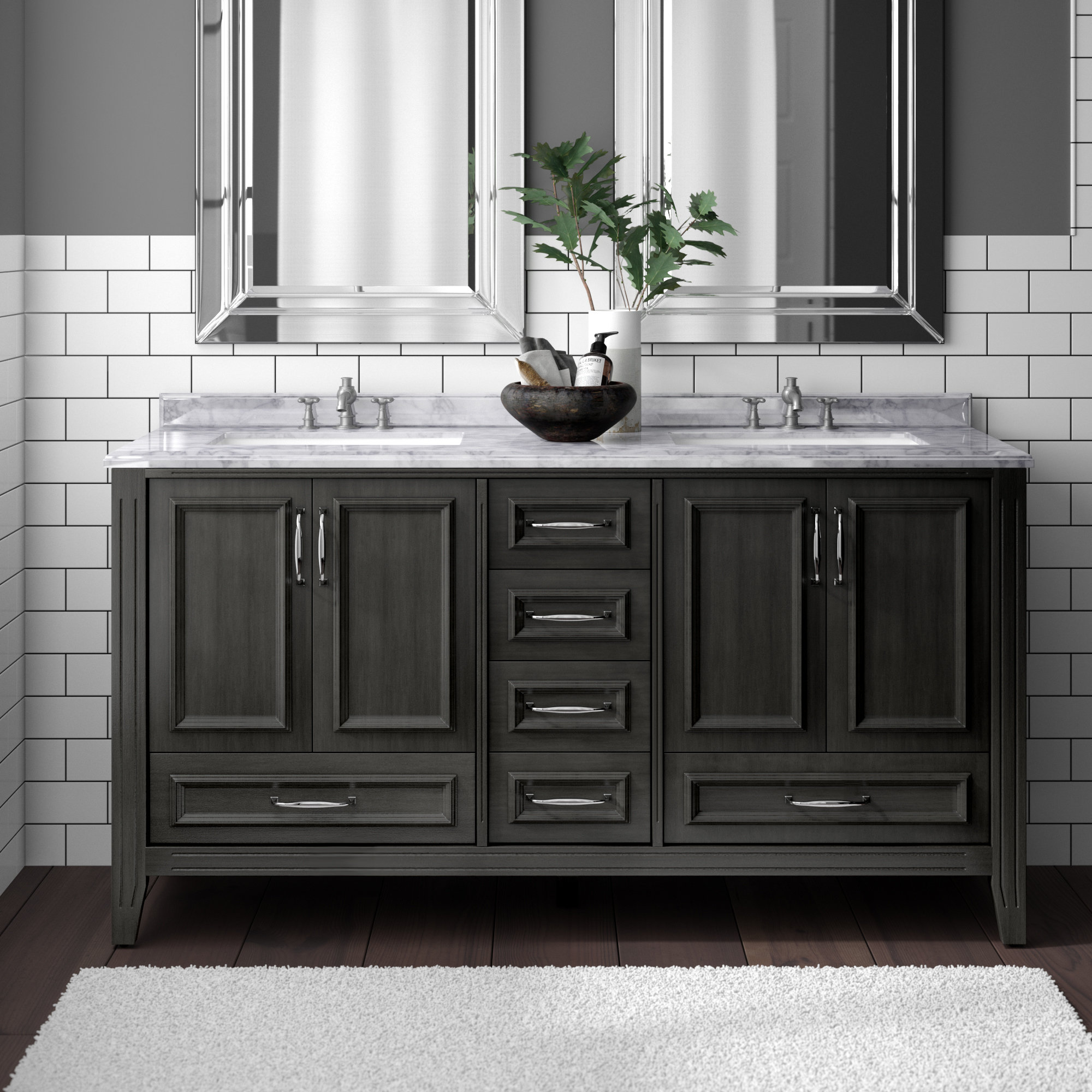 Schulenburg 60 Double Bathroom Vanity Set Reviews Joss Main Schulenburg 60 Double Bathroom Vanity