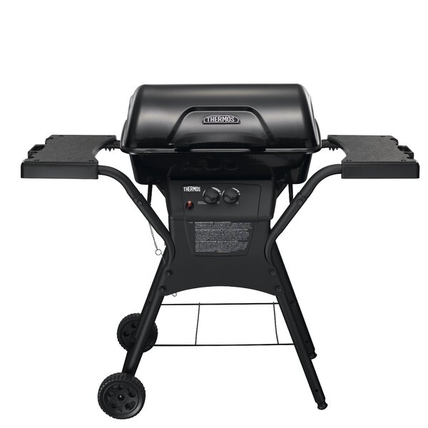 2-Burner Propane Gas Grill with Side Shelves by Thermos