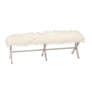 Acrylic Faux Fur Bench by Cole & Grey