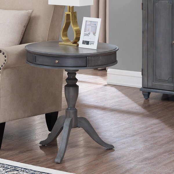 Morrison Pedestal End Table With Storage By Ophelia & Co.