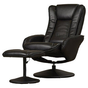Leather Heated Massage Recliner with O..