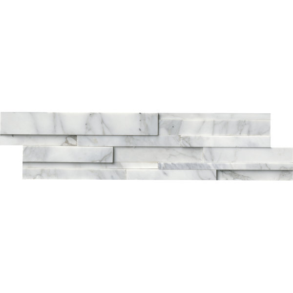6 x 24 Marble Mosaic Tile in White/Gray by MSI