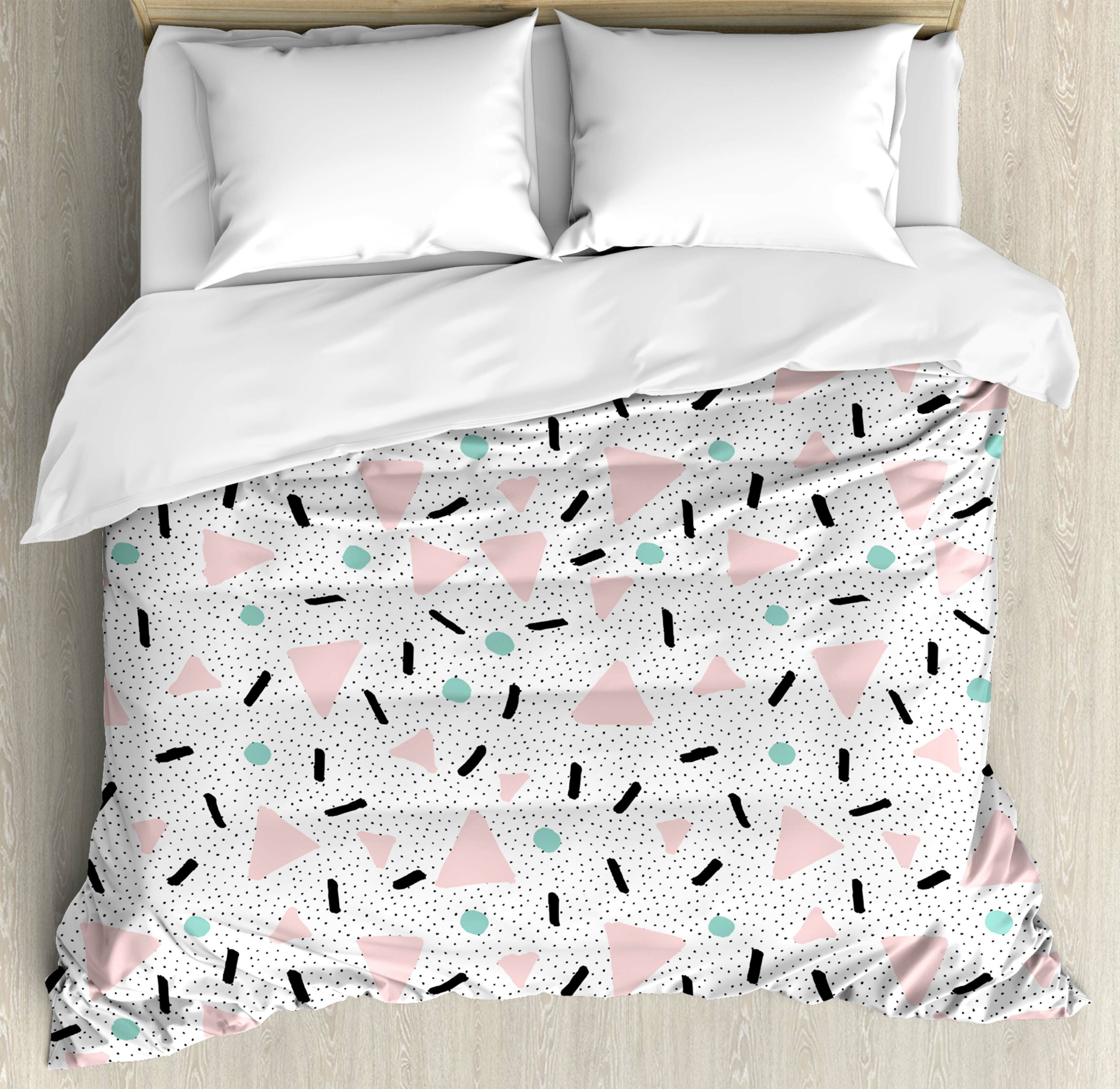 Decorative 3 Piece Bedding Set With 2 Pillow Shams Grey Purple