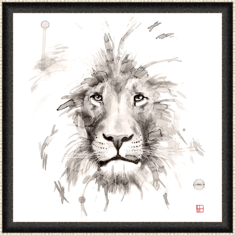 Ashton Wall Decor Llc Lion Framed Watercolor Painting Print